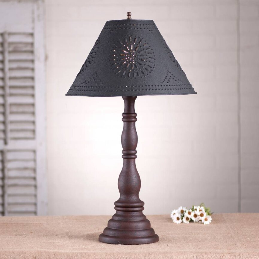 Davenport Lamp with Textured Black Shade in Hartford