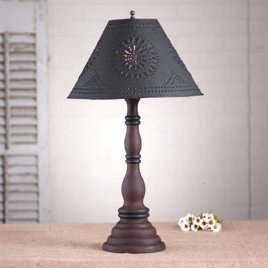 Davenport Lamp with Textured Black Shade in Hartford