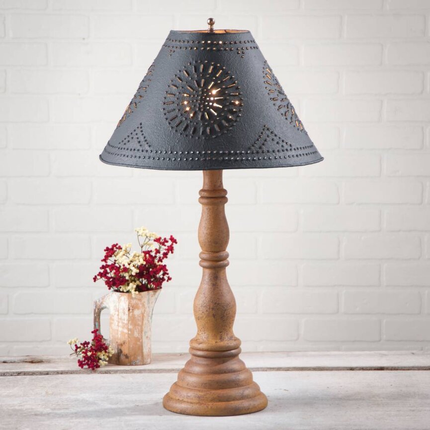 Davenport Lamp with Textured Black Shade in Hartford