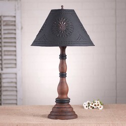 Davenport Lamp with Textured Black Shade in Hartford