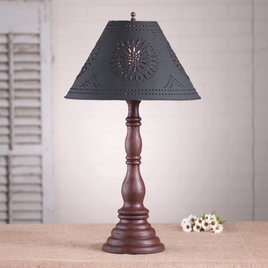 Davenport Lamp with Textured Black Shade in Americana