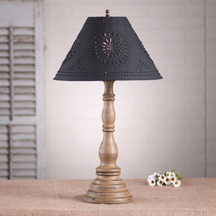 Davenport Lamp with Textured Black Shade in Americana