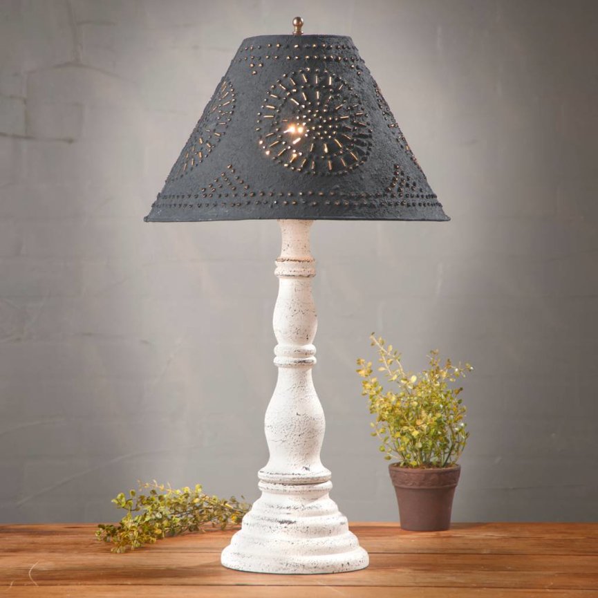 Davenport Lamp with Textured Black Shade in Americana