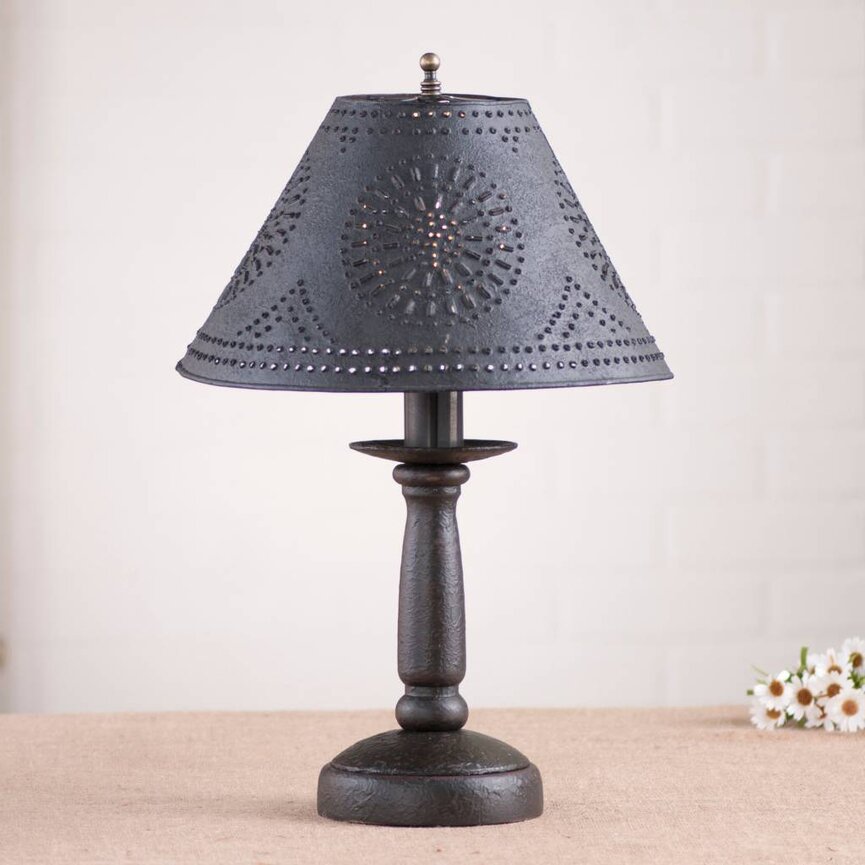 Butcher Lamp with Textured Black Shade
