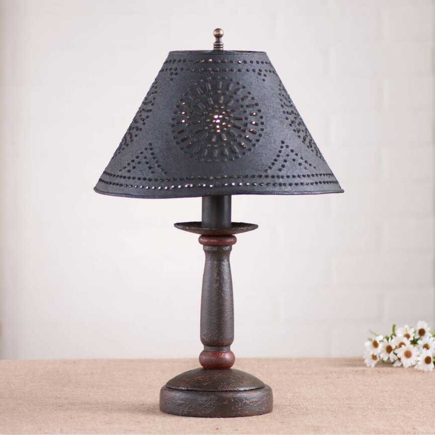Butcher Lamp with Textured Black Shade