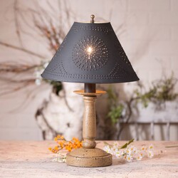 Butcher Lamp with Textured Black Shade