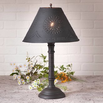 Black Star Punched Tin 6 Lamp Shade, rustic-touch