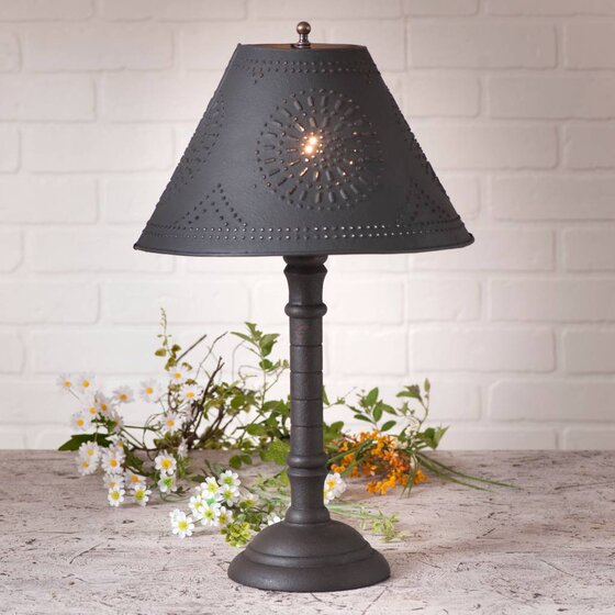 Gatlin Lamp with Textured Black Shade
