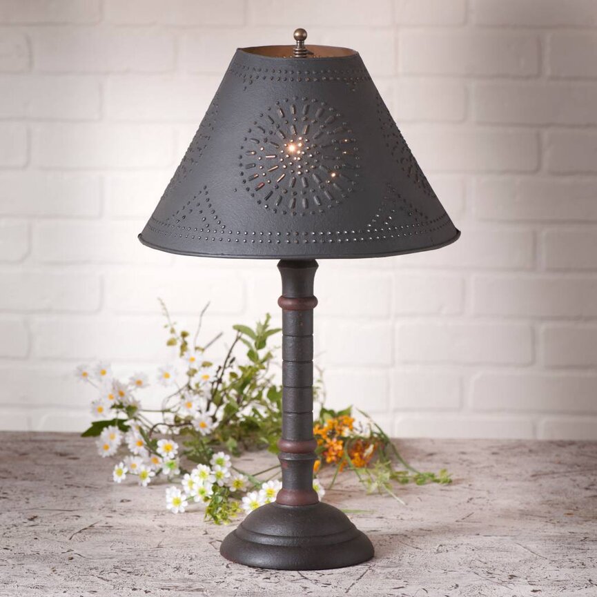 Gatlin Lamp with Textured Black Shade