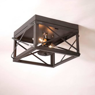 Double Ceiling Light with Folded Bars