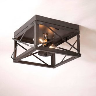 Double Ceiling Light with Folded Bars