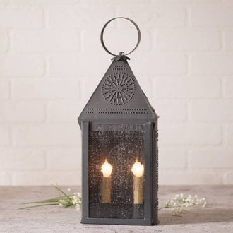 Hospitality Lantern with Chisel in Kettle Black