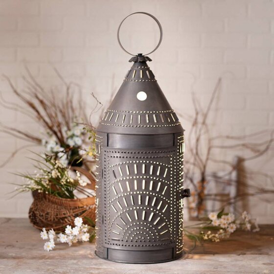 Blacksmith's Lantern with Chisel in Kettle Black