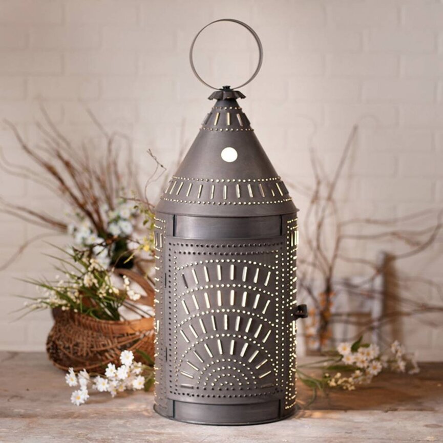 Blacksmith's Lantern with Chisel in Kettle Black