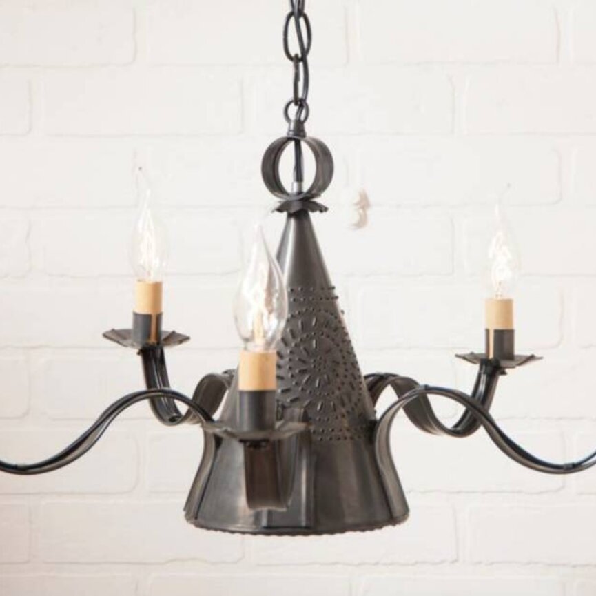 Sturbridge Chandelier in Blackened Tin - Small