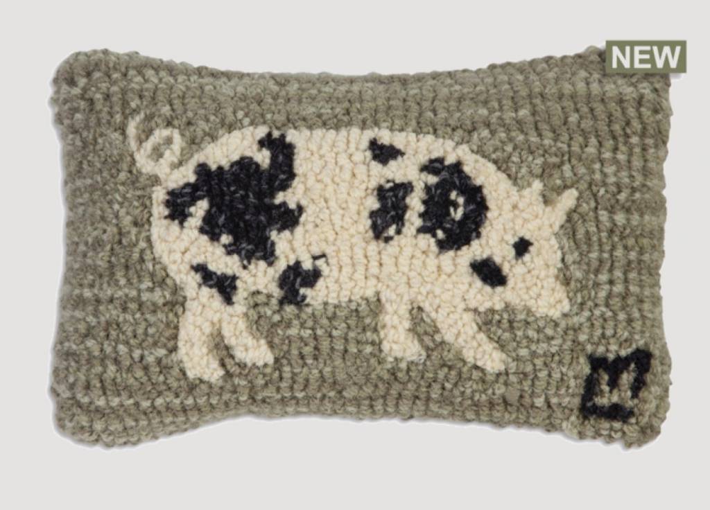 Spotted Pig Hand Hooked Pillow Farmhouse Pillows Nana S Chandler 4 Corners Spotted Pig Hand Hooked Pillow