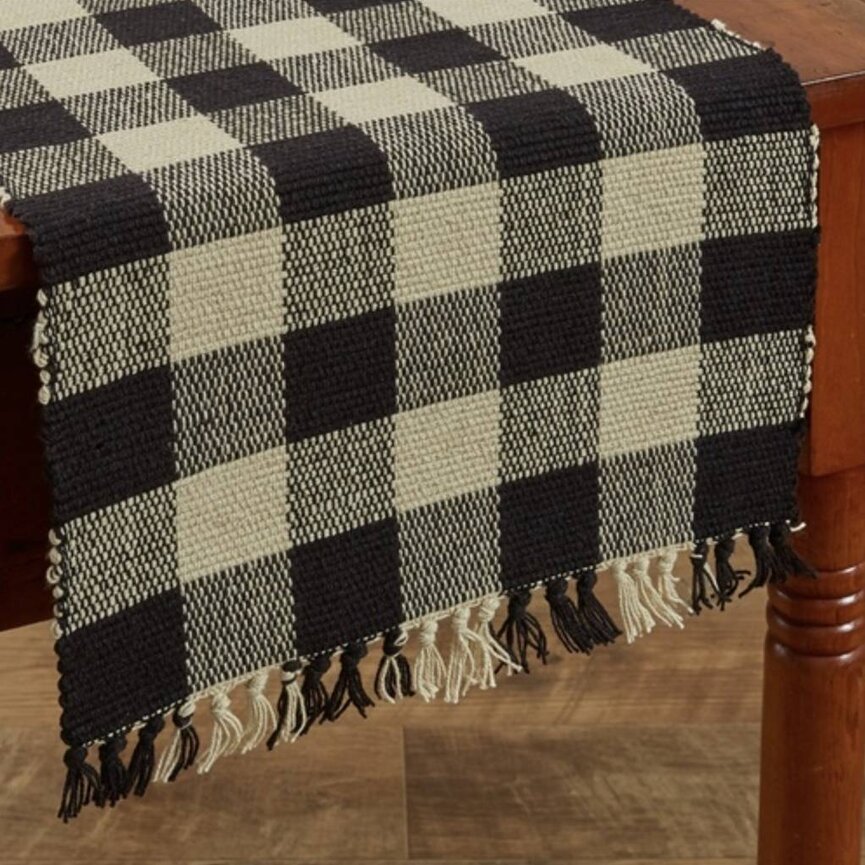 Wicklow Yarn Black Table Runner - 13x36