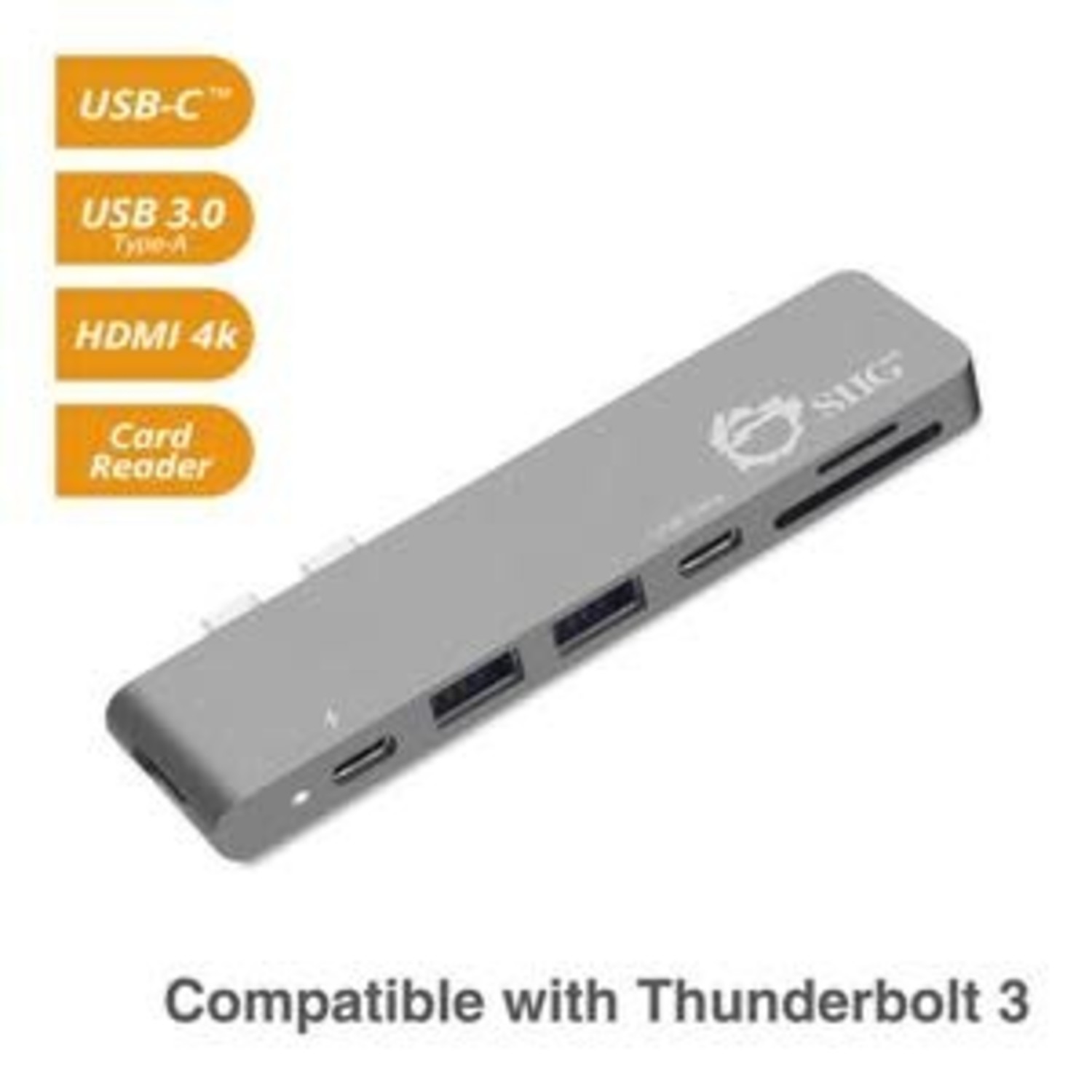 SIIG Thunderbolt 3 USB-C Hub HDMI with Card Reader & PD Adapter - Space  Gray - kite+key, Rutgers Tech Store