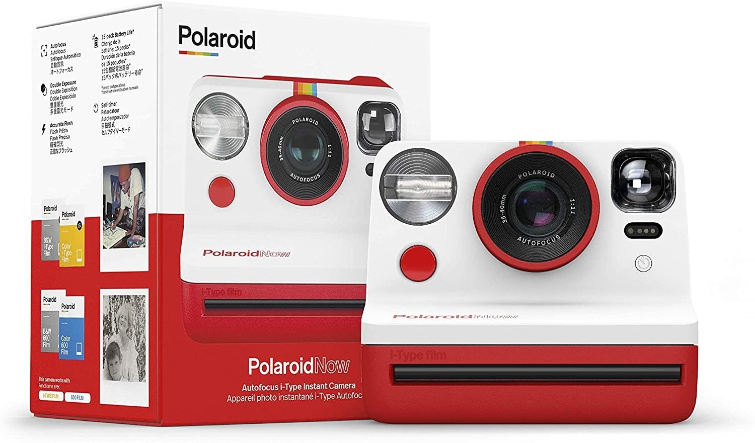 Polaroid Now Instant Film Camera (Red)