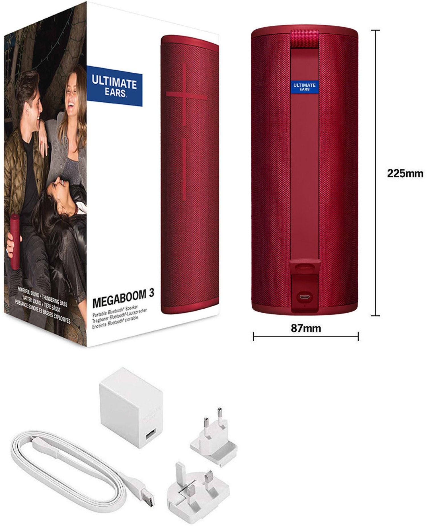 Ultimate Ears MEGABOOM 3 Portable Bluetooth Speaker System - Red -  kite+key, Rutgers Tech Store