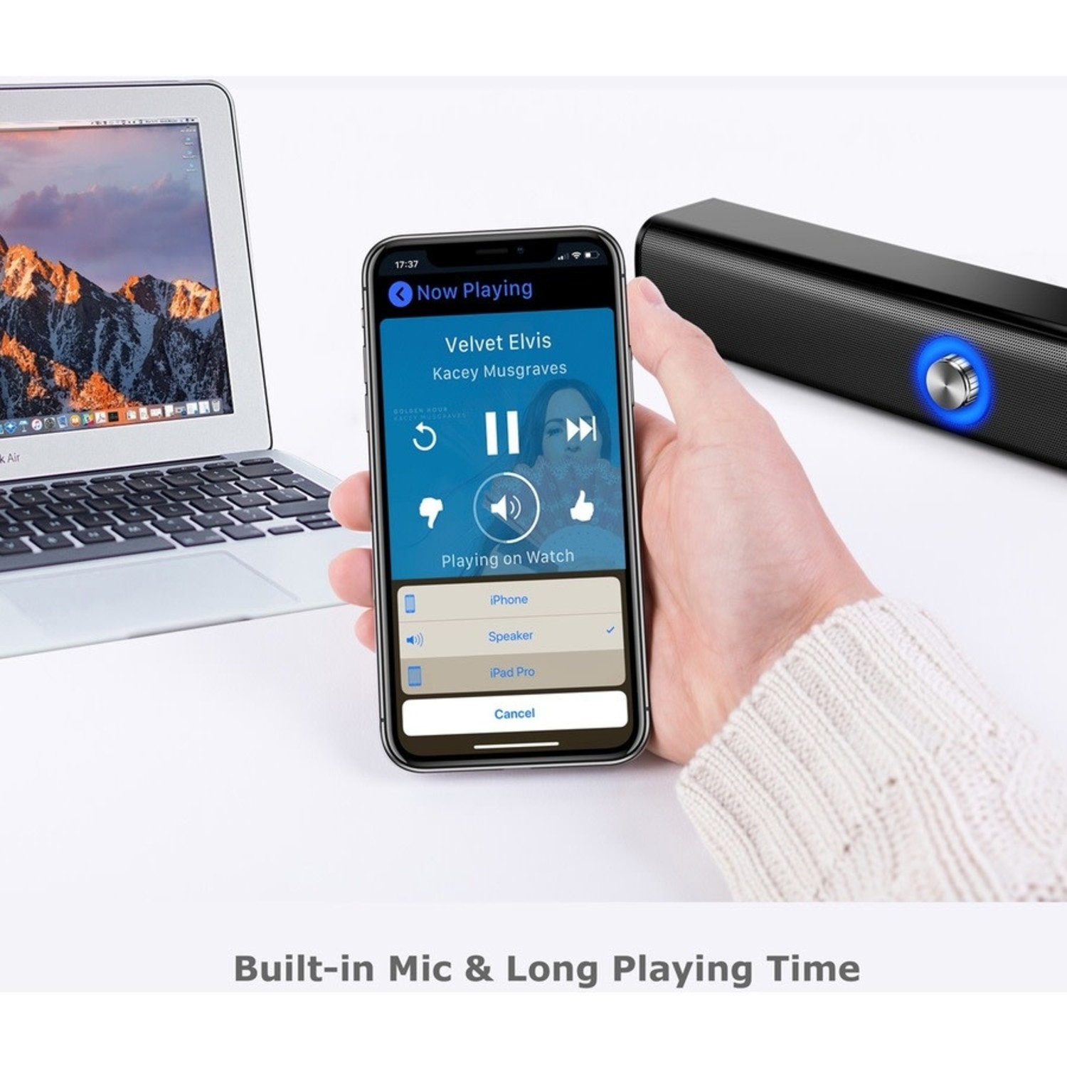 Adesso Xtream S6 Portable Bluetooth & Aux Sound Bar Speaker - 10W