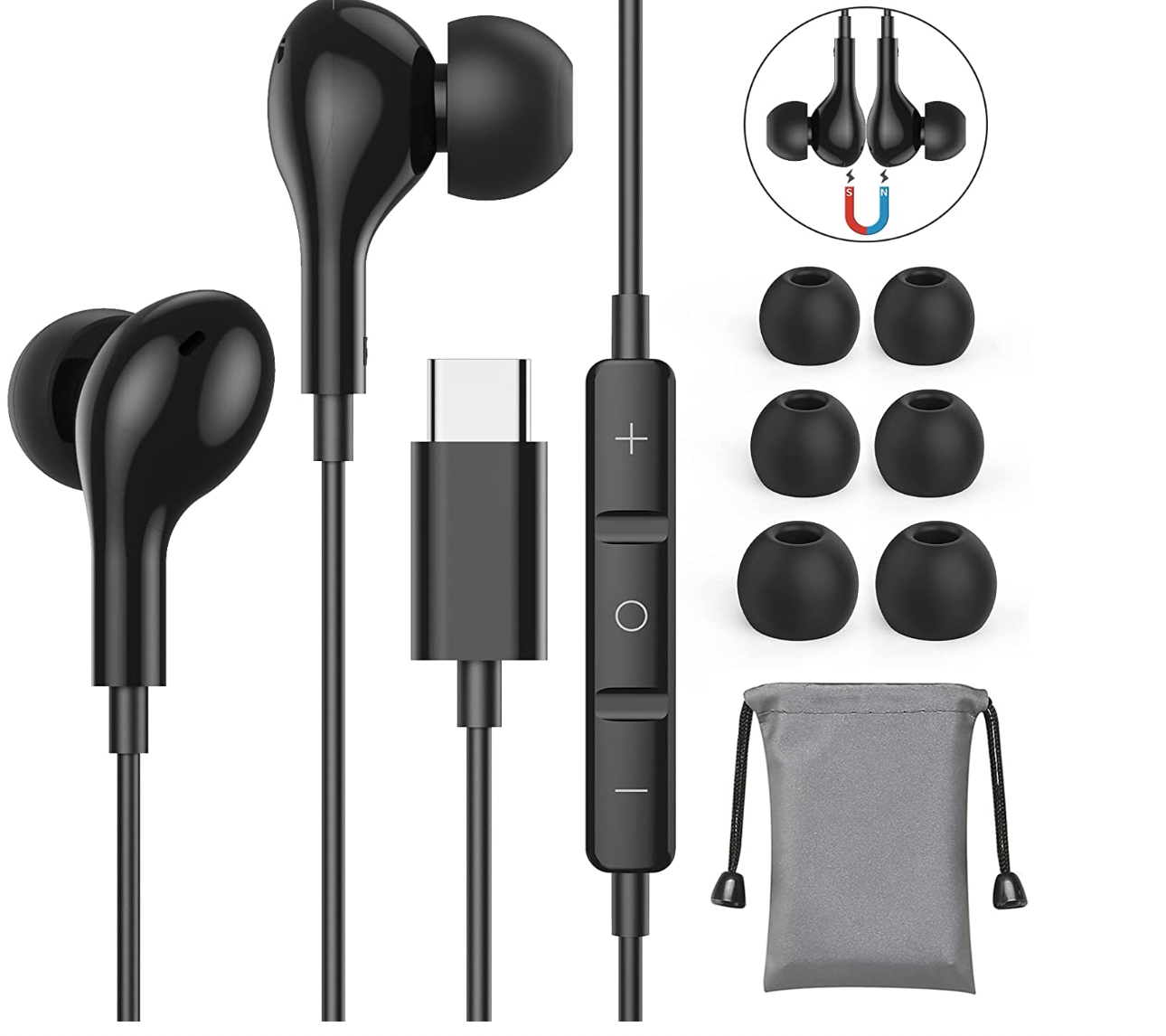 USB C Headphone, Guguearth USB C Earbuds Wired inEar Type C
