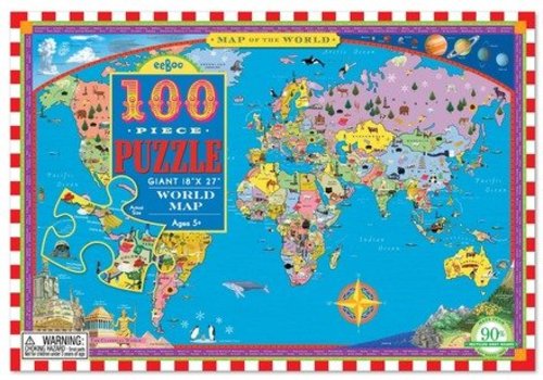 Eeboo World Map 100 pc Puzzle Eeboo