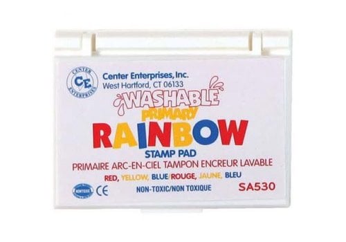 CENTER ENTERPRISES Washable-Primary Red/Yellow/Blue Stamp Pad