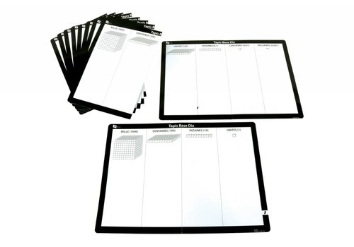 SI Manufacturing Base Ten Write n' Wipe Mat French, Set of 10