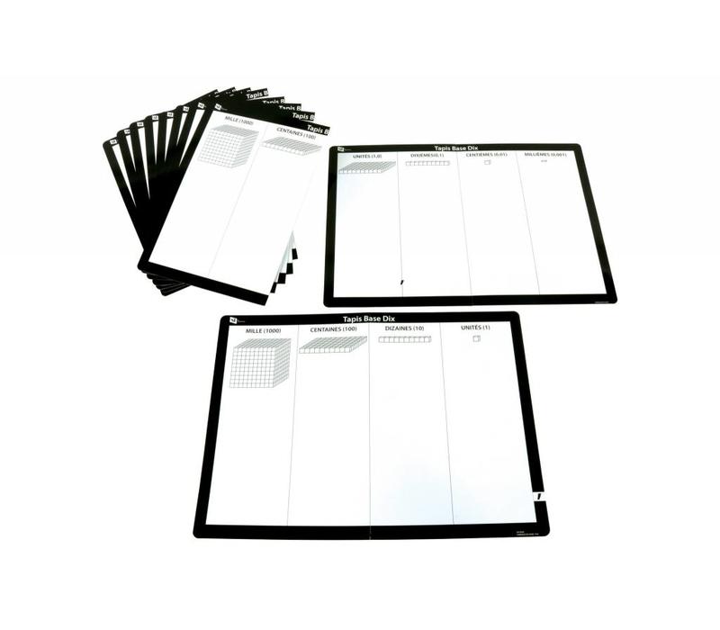 Base Ten Write n' Wipe Mat French, Set of 10