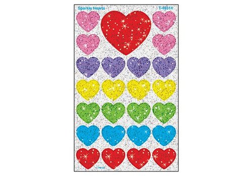Trend Enterprises Sparkle Hearts SuperShapes Stickers*