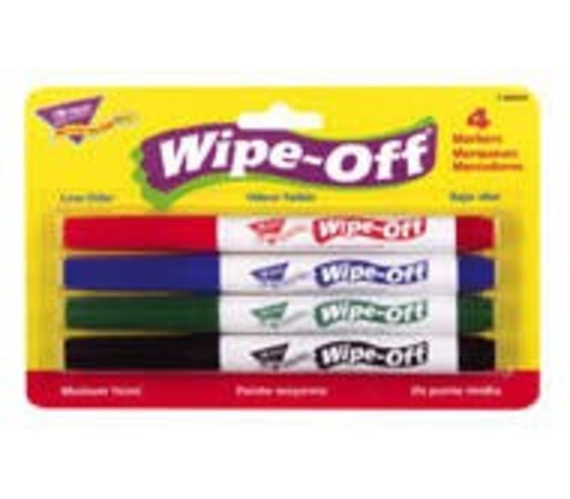 Wipe Off Markers 4-Pack Standard Colors