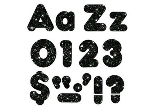 Trend Enterprises Black Sparkle 4" Casual Combo Letters*