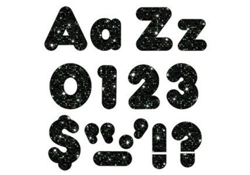 Trend Enterprises Black Sparkle 4" Casual Combo Letters