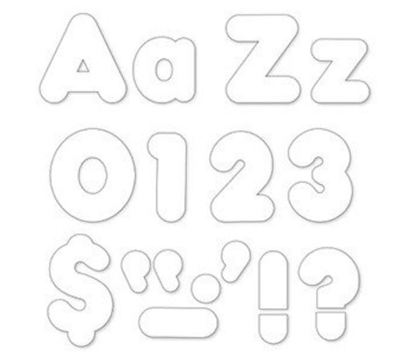 White 4" Casual Combo Letters (D)*