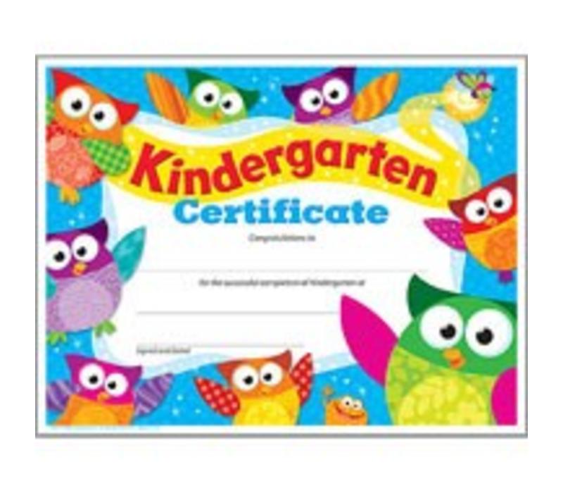 Kindergarten Certificate Owl-Stars!