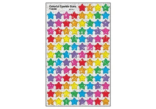 Trend Enterprises Colorful Sparkle Stars SuperShapes Stickers