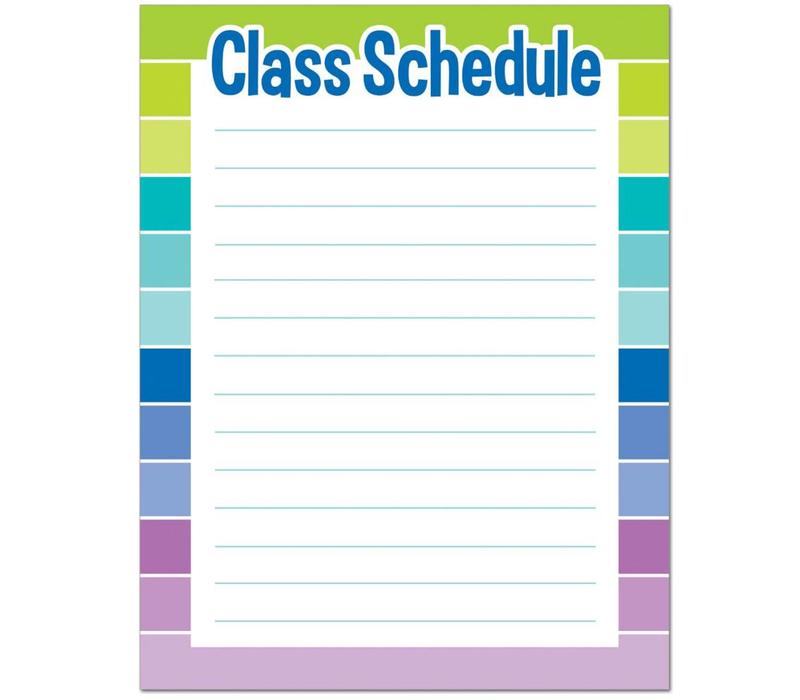 Painted Palette Class Schedule Chart (D)