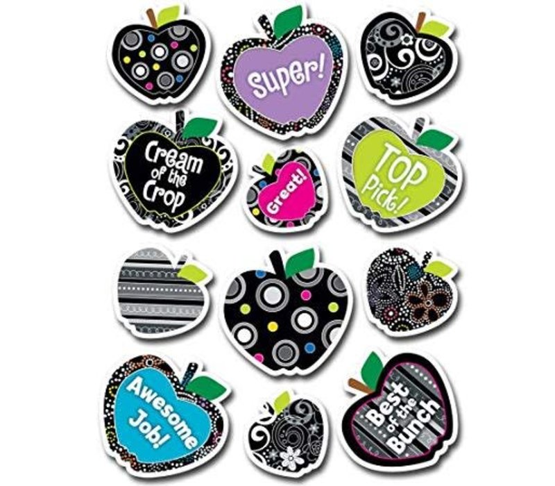 Black and White Apple Stickers  (D)