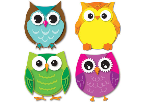 Carson Dellosa Colorful Owls Mini Cut-Outs/Accents (D)