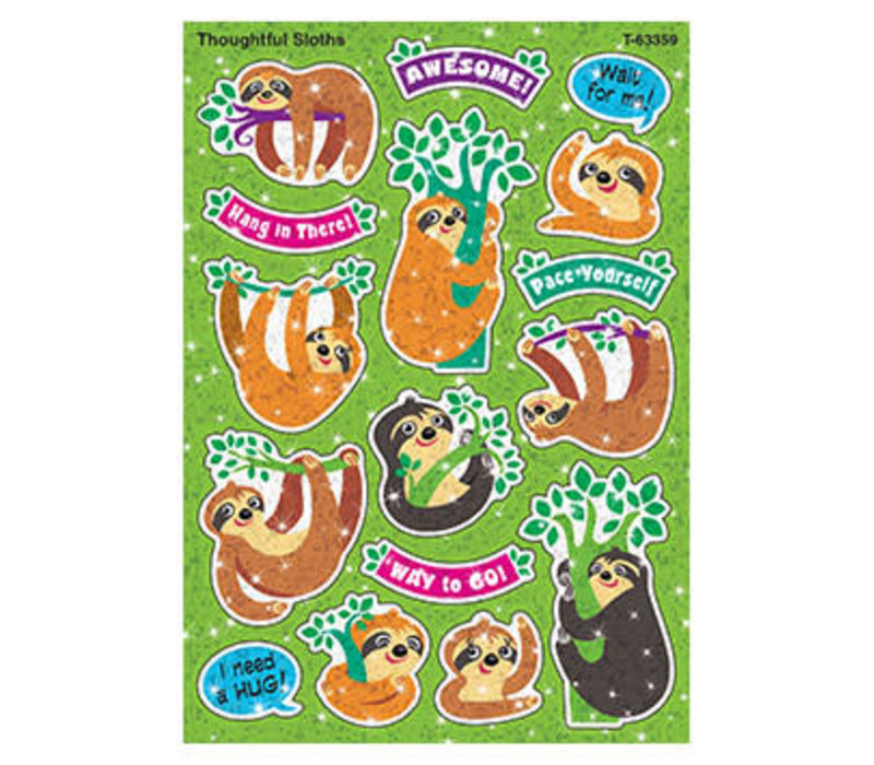 Thoughtful Sloths Sparkle Sticker