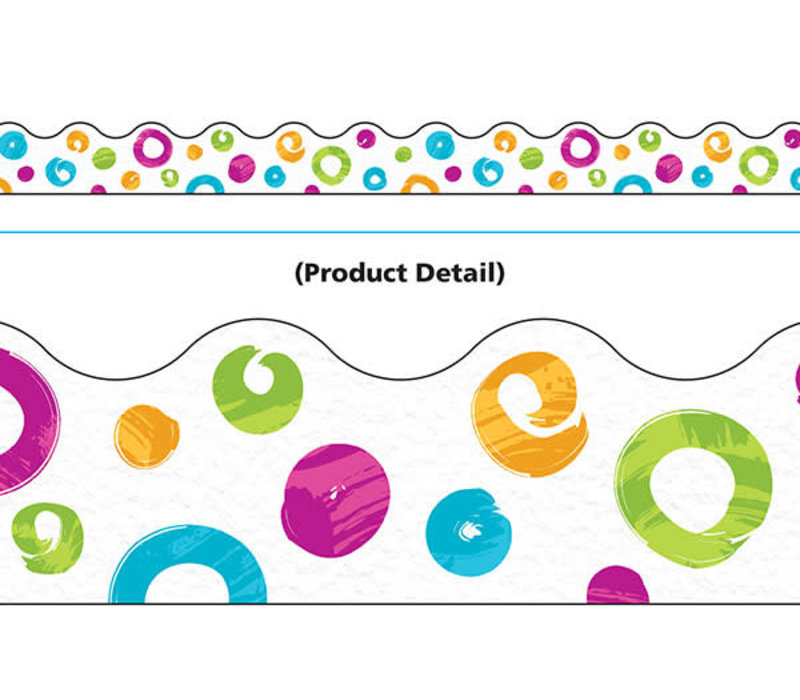 Color Harmony Swirl Dots Border