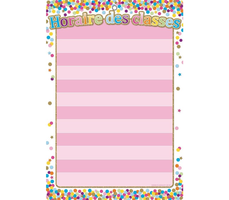 French Class Schedule Poly Chart 13"x19"*