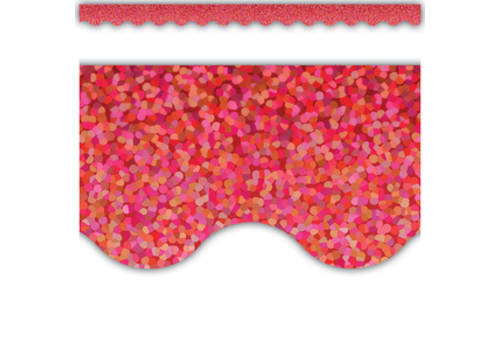 Teacher Created Resources Red Sparkle Scalloped Trim