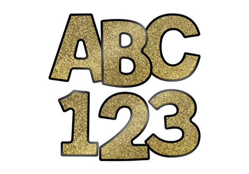 Carson Dellosa Gold Glitter EZ Letters 4" - Combo Pack