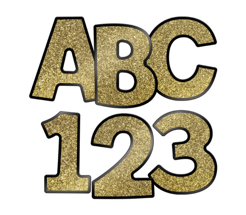 Gold Glitter EZ Letters 4" - Combo Pack