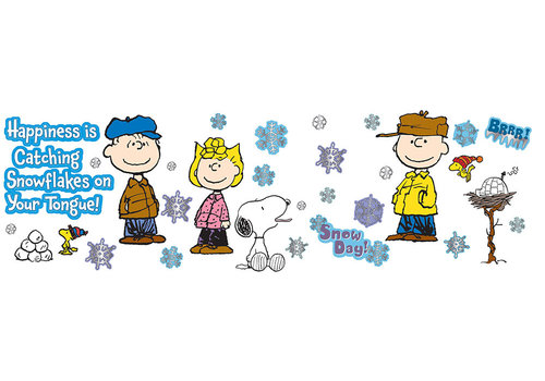 EUREKA Peanuts Happiness Is A Snowflake Bulletin Board Set*