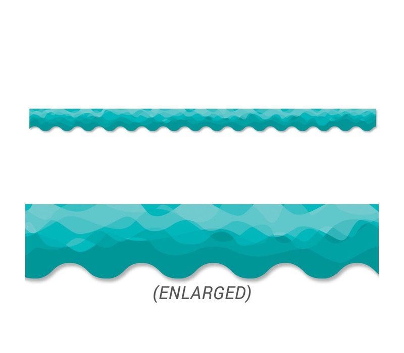 Waves of Teal Border  EZ Border*