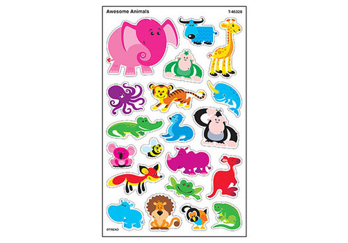 Trend Enterprises Awesome Animals SuperShapes Stickers