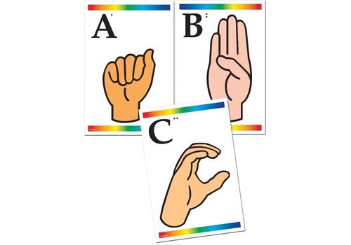 Carson Dellosa Sign Language Learning Cards with Braille Learning Cards Grade PK-12